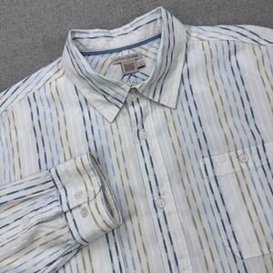 Carbon2Cobalt Shirt Mens L White‎ Striped Button Up Long Sleeve Southwest